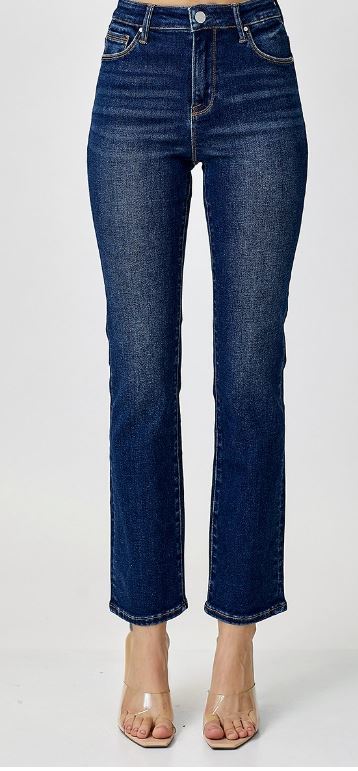 Norma's High Rise Ankle Slim Straight Jeans